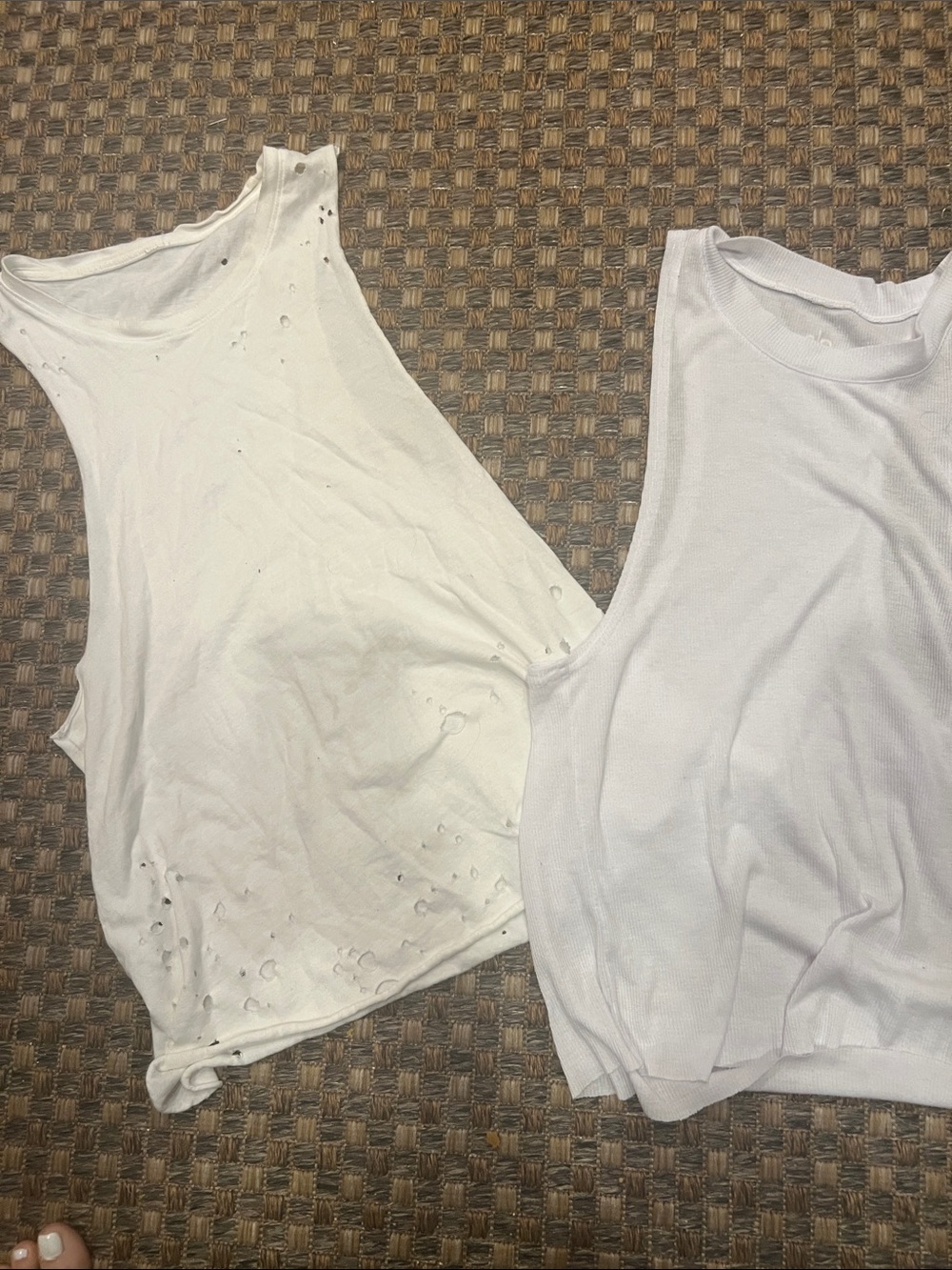 ALO Yoga White Scoop Neck Tank - 2 small medium tanks FIRM price